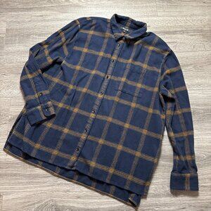 Madewell Flannel Oversized Ex-Boyfriend Forbell Plaid Button Shirt Top Sz Large